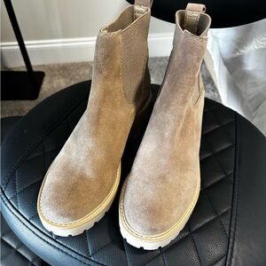 Dolce Vita Light Brown Suede Ankle Booties